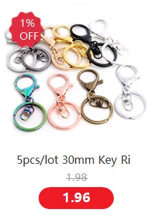 A set of 5 stainless steel key rings or ball pins for DIY jewelry making
