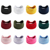 A set of nine colored boho knot headwraps or hair bands for women in various shades including black, white, yellow, and red.