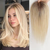 12 Inch Light Brown Blonde Ombre Lace Base Hair Topper