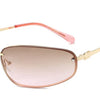 Oval Y2K Rahmenlose Sonnenbrille mit Roségold- und Pinkakzenten