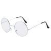 Gafas redondas de metal anti-luz azul con varillas negras delgadas y lentes claros