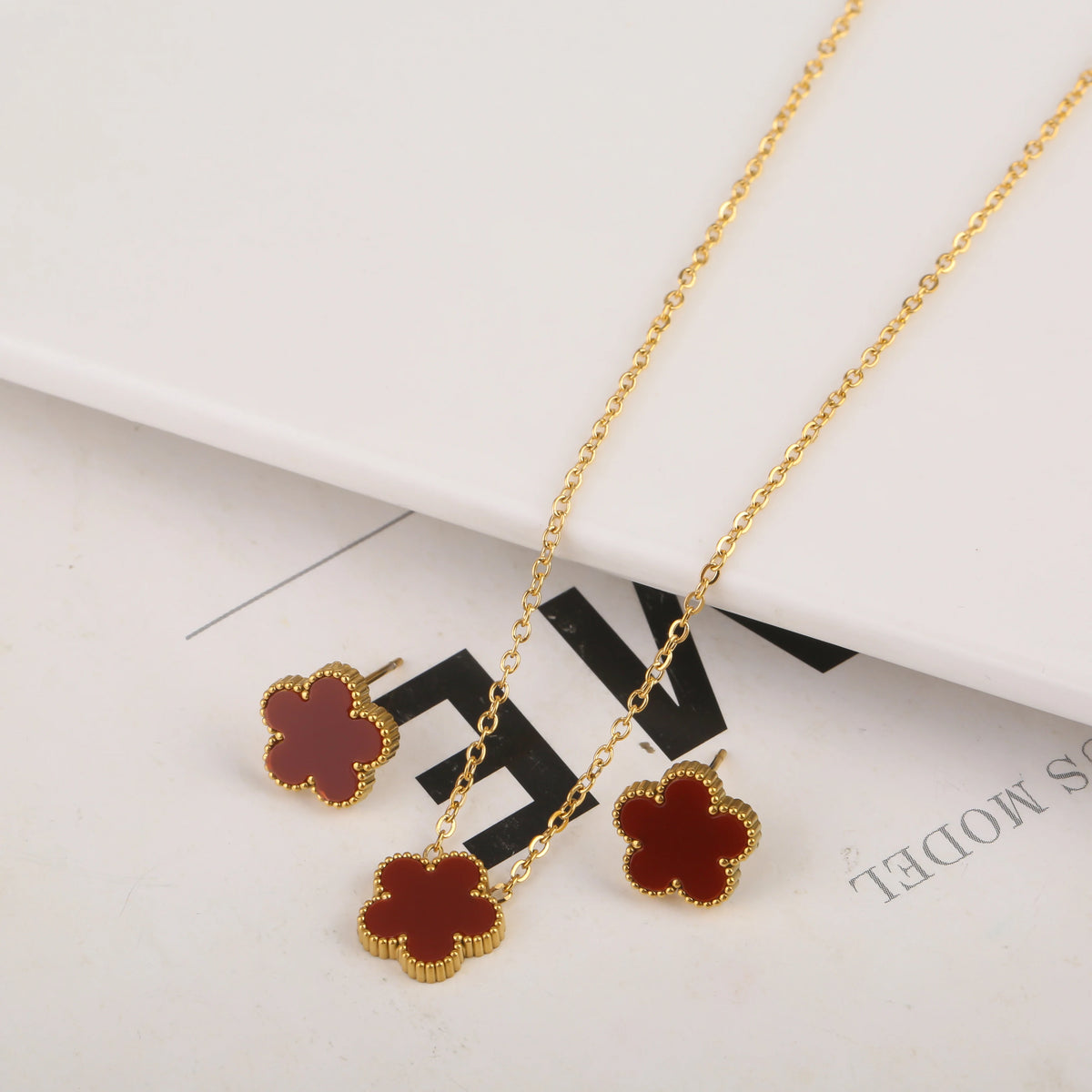 Gold Plated Stainless Steel Plant Flower Bracelet
