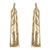 Pair of gold fingerless leather hook gloves for performance and cosplay