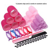 A collection of 12 plastic hair clips and 2 combs in random colors for DIY styling.
