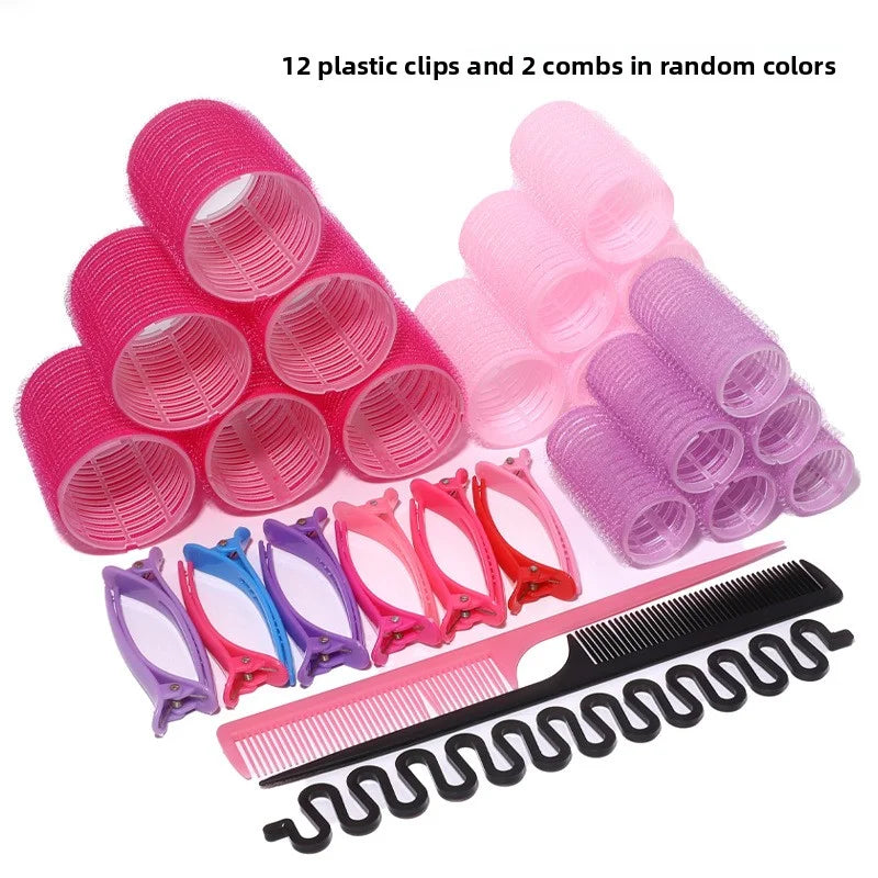 A collection of 12 plastic hair clips and 2 combs in random colors for DIY styling.