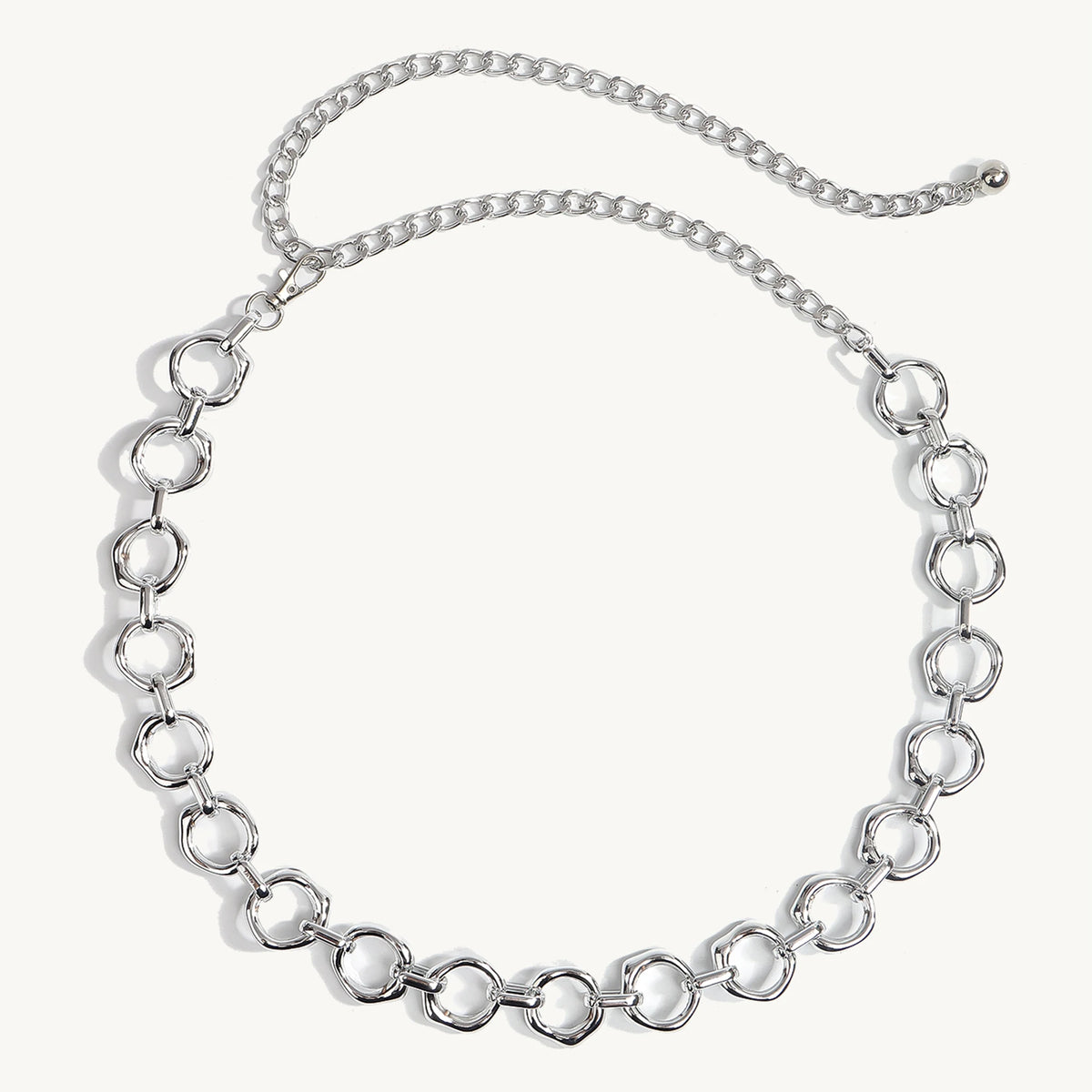 Silberne hohle Metallgürtelkette für Kleider