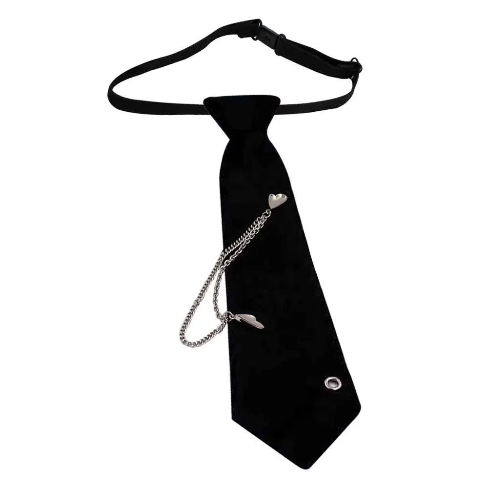 Black gothic crystal rhinestone bow tie necktie displayed against a white background