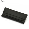 A black leather eyeglass case shown in a profile view.