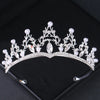 Couronne de cheveux en cristal argenté avec strass et perles