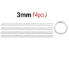 A set of four 3mm invisible ring sizer tools for jewelry making.