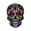 Colorful Mexican skull enamel pin brooch featuring vibrant floral designs and intricate details.
