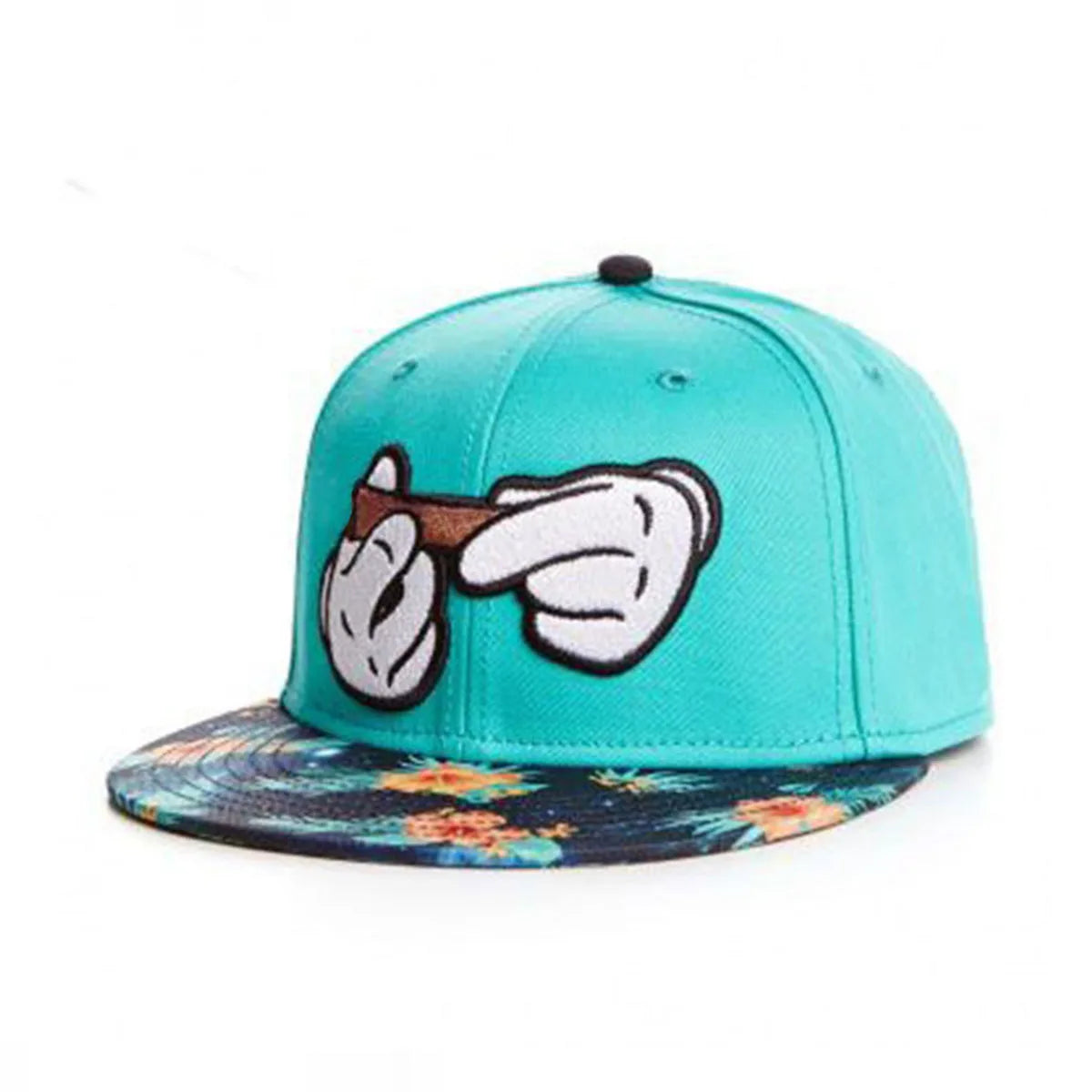 Teal snapback cap featuring a white boxing glove graphic on the front
