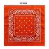 Orange cotton scarf with white paisley embroidery and border design