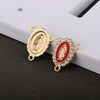 Gold and red rosary centerpiece connectors with small clear stones