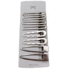 A set of vintage silver Y2K metal hair clips displayed on a white background.