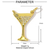 Charm de bijou en verre doré avec petites pierres claires et finition métallique dorée