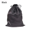 Black satin drawstring storage bag for hair tools