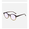 Brown-framed anti-blue light reading glasses shown from the front.