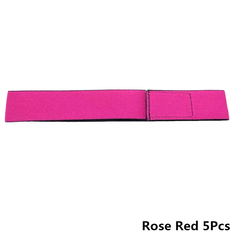 Cinco bandas elásticas de color rosa rojo brillante para los bordes de peluca