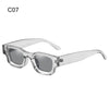 Clear acetate frame sunglasses with a vintage butterfly wrap design