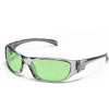 Vintage Y2K Punk-Sonnenbrille mit grün getönten Linsen und silbernen Rahmen