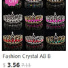 Colección de tiaras y coronas de princesa de cristal con varios diseños y montajes.