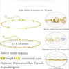 Gold ankle bracelets for women featuring a strong lobster clasp and an extension chain