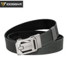 Ceinture à serrage tactique noire avec boucle argentée pour port quotidien et dissimulation à la ceinture