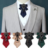 A collection of elegant handcrafted solid color ties with diamond embellishments in red, beige, black, and green.