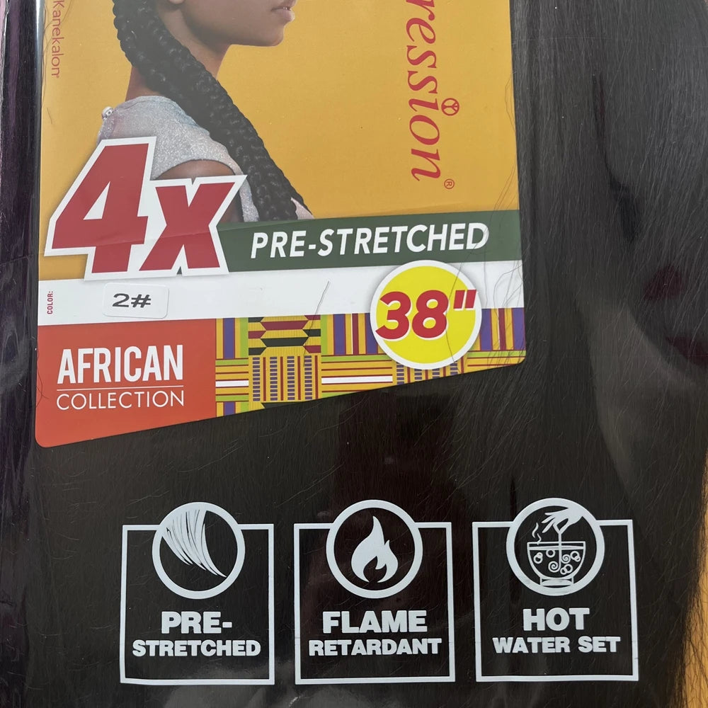 Verpackung für 4x vorgespanntes afrikanisches synthetisches Zopfhaar