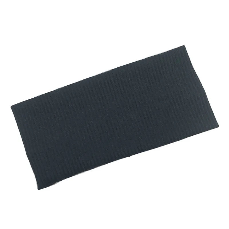 Black knitted sports headband for yoga and gym