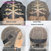 A full lace box braid wig for black hair shown with various styling options and features.