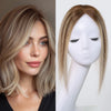 12 Inch Light Brown Blonde Ombre Lace Base Hair Topper