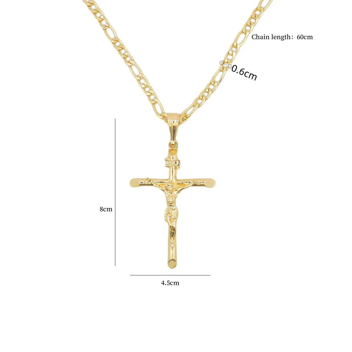 Goldplattiges Jesuskreuz-Anhänger mit Kette und Kreuzcharm