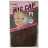 Packaging for a Deluxe Wig Cap featuring a model and a brown wig cap net.