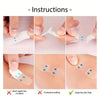 Instructions for using invisible V-shape face lifting adhesive patches on the skin.