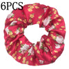 Seis gomas de tela con estampado floral de satén en tonos rosa y amarillo