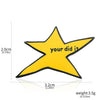 Yellow star shaped enamel pin brooch with the text your did it