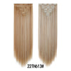 A pair of straight, light brown hair extensions shown side by side.