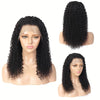 A natural Jerry curl lace front wig displayed on a mannequin head.