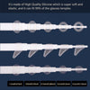 White silicone ear grip hooks designed to fit 99% of glasses temples.