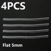 Four flat 5mm invisible ring size adjusters shown individually on a black background.