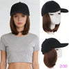 Modelo vistiendo una gorra deportiva negra ajustable y una camiseta gris, mostrada en varias tomas.