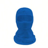 A bright blue unisex multifunctional balaclava cap shown from the front.
