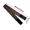 A black leopard print adjustable lace headband measuring 60cm long.