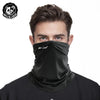 A man wearing a black Mission brand breathable mask covering his nose and mouth.