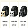Three buckle color options shown: Gold Tone, Silver Tone, and Black Tone, each in a single pack of two.