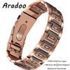 A bronze-colored Aradoo bracelet made of pure copper with neodymium magnets and a deployment clasp design.