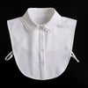 White blouse with a fashionable false collar and detachable neckline