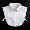 White blouse with a fashionable false collar and detachable neckline